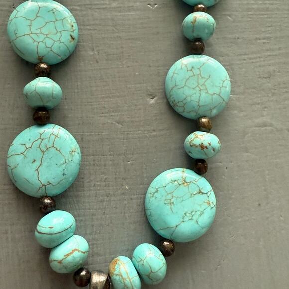 925 Sterling Silver Howlite Beaded Cross Pendant Necklace - Picture 11 of 12